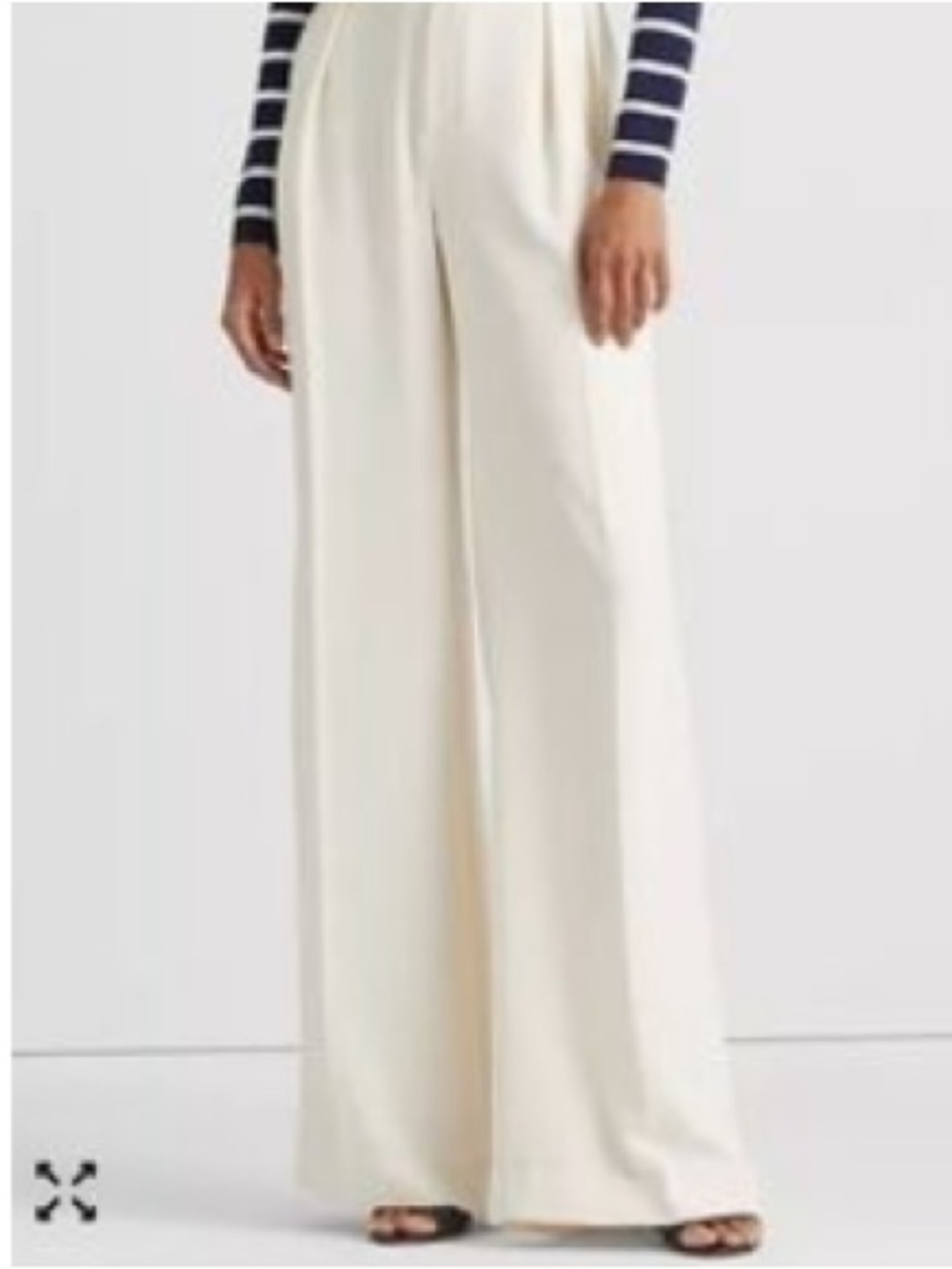 Ralph Lauren Cream Wide-Leg Trousers